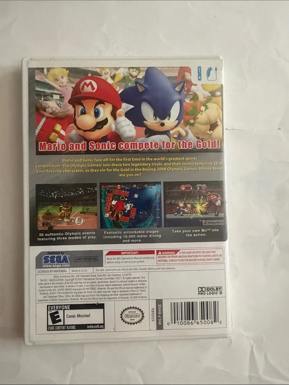 SEGA Mario & Sonic at the Olympic Games (Wii) - Red, Blue, White